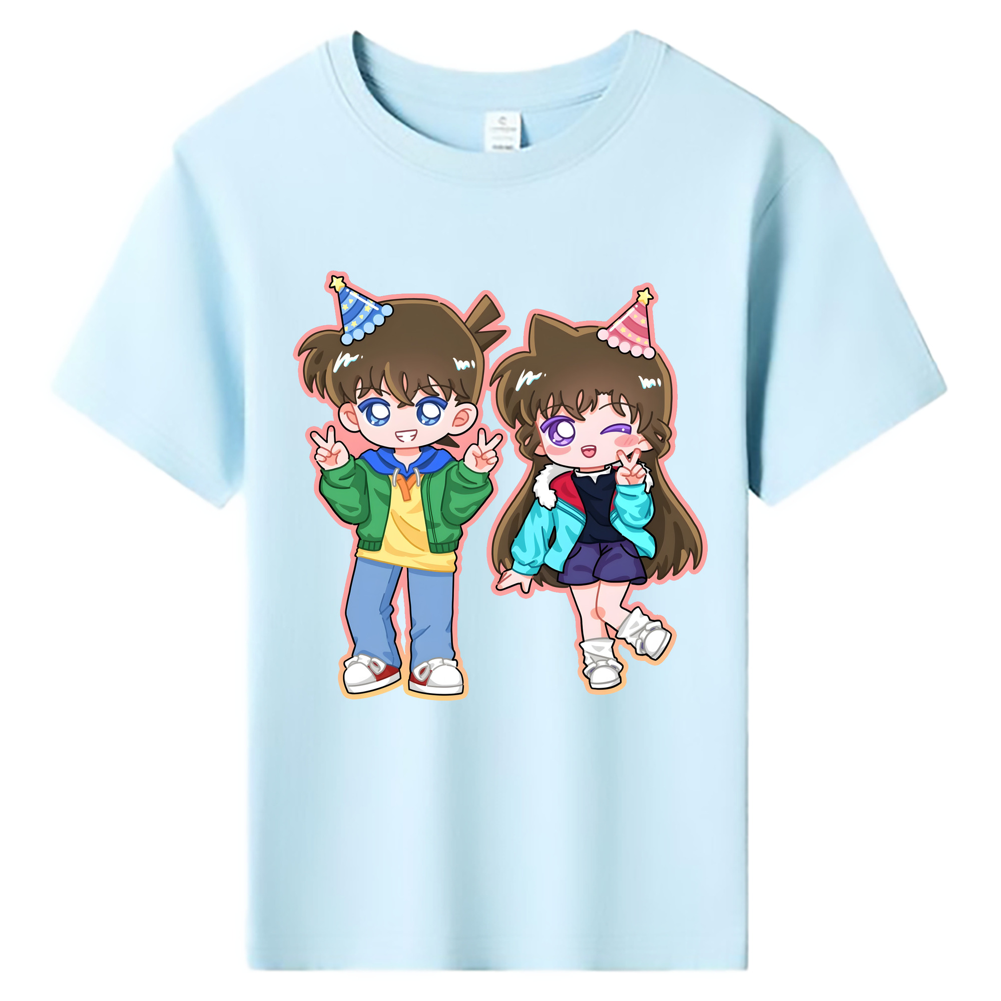 （画像用） 名探偵コナン 毛利 蘭 もうり らん、モーリ ラン Detective Conan Rachel Moore 綿100％キッズTシャツ（フロントプリント）